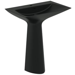 IS Säulenwaschtisch Tipo-Z 74x47x90cm, 1 Hahnl., m ÜL, schwarz matt
