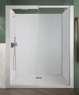 Kinedo Kinemagic Design F160x90Nische Hoch offen ohne Tür Thermostat Klarglas