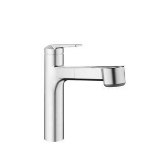 KWC Spültisch-Einhebelmischer DOMO E Ausladung 225mm, Edelstahl, Auszugbrause