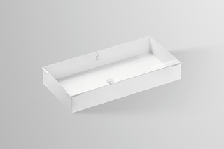 Alape Unterbau-Waschtisch UB.ME750 754x379mm, we, o Hahnloch, mit Überlauf