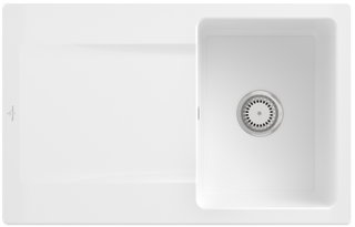 V&B Spüle Siluet 45 m Abl.garn, Hand., sn white CeramicPlus