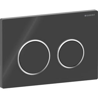 Geberit Abdeckplatte Omega20 Round Pl/T sw, Rg. hgl-vc, f 2-Mengen-Spülung