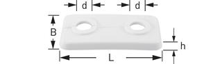 STEDO Klapprosette d 12mm, H 7mm, L 95mm, B 50mm, PP w, dop