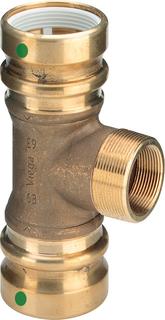 Viega T-Stück Geopress 9617.1TW d= 40mmxR 1 1/4xRp 1, Rotguss, SC-Contur