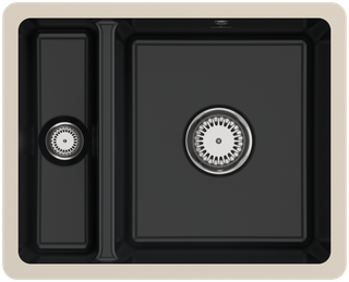 V&B Unterbauspüle Subway 60 XU m Abl.garn, Handbetätigung, pure black