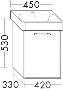 Burgbad Osera Waschtisch-Unterschrank 42x33x53cm, Tür li, Eiche Dekor Cashmere