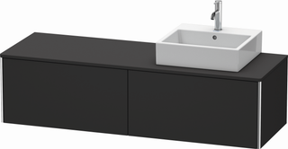 DU WTU XSquare, 2 Ausz, wandh, Becken re 400x1600x548mm, gra. superm. ES Nussb bs