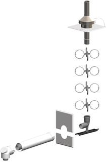 ATEC Schacht-Set PolyTwin DN 60/100-DN 60, PP-Abgassystem/PP, weiß