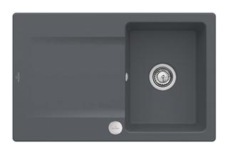 V&B Flächenbündige Spüle Siluet 45 Flat m Abl.garn, Exzenterbetätigung, graphit