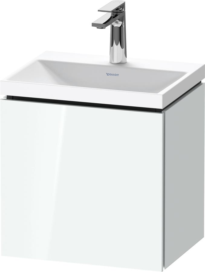 Artikelbild 1 des Artikels „Duravit Möbel-Set L-Cube 45x35x48cm, 1 Tür, An L, m HL, we. hgl mit Hahnloch | weiß Hochglanz“