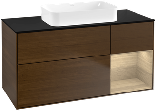 V&B Waschtisch-Unterschrank Finion 120x60 cm, Reg re Oa ven, Walnut veneer