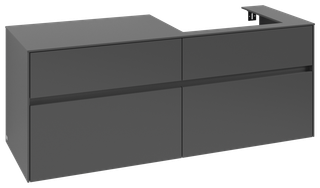 V&B Waschtischunterschrank Collaro 140x54,8x50cm, WT r, LED 10,4W, graph.