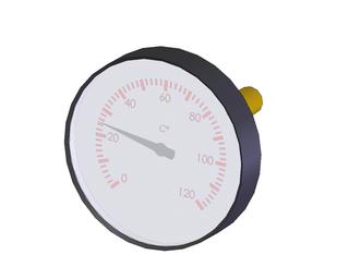 FL Thermometer zentrisch, blau NG 63, 0-120 Grad C