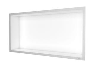 ESS Wandnische F-BOX, Weiß 60x30x10cm, Rahmen 2mm Edelstahl geb.