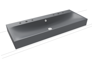 Kaldewei Aufsatz-WT SILENIO 3049-D 120x46, 2x3 HL, alp-we, P-E, C grey 70
