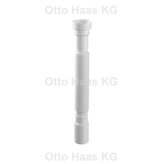 HAAS Siphon-Anschlussschlauch DN 40, 1 !/2", L 336 bis 770mm, PP, weiß