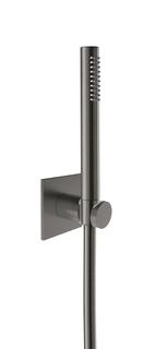 Herzbach Wannenset Living Spa seven square Konushalter, Stabbrause, Brauseschlauch 1600 mm