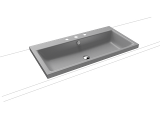 Kaldewei Aufsatz-Waschtisch PURO 3155 3 Hahnl., we., P-E, cool grey30, 90x46cm