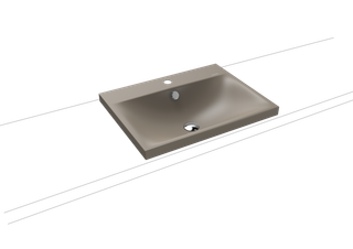 Kaldewei Aufsatz-Waschtisch SILENIO 3040 60x46cm, 1 Hahnl., ch, P-E, warm grey60