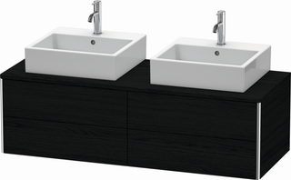 Duravit Waschtisch-Unterschrank XSquare 140x54,8x40cm, 4 La, Ei sw, Nussb beids.