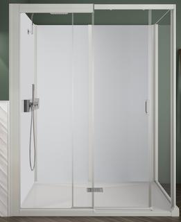 Kinedo Kinemagic Design F 100x70 Ecke Hoch Schiebetür Einhebelm. Klarglas