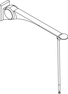 HEWI Stützklappgr 802 LifeSystem Basic 900mm, anthr. hgl/anthr m, m Bodenstütze