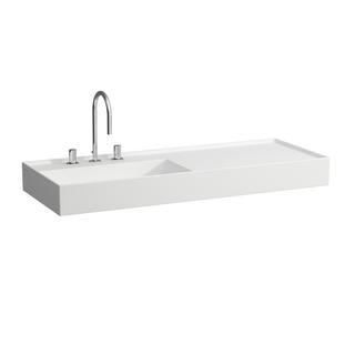 Laufen Waschtisch KARTELL 120x46, Abl. re, o. ÜL, 3 HL, weiß matt