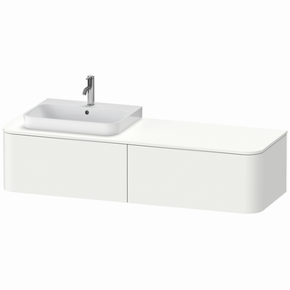 DU WTU HappyD2+ wandh.,354x1600x550mm 2Ausz., BP l., weiß sdm f.MWT ES Ah. li
