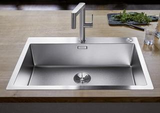 Blanco Becken CLARON 700-IF/A DURINOX 76x51cm, ES Dur., m Ablauffernbedienung