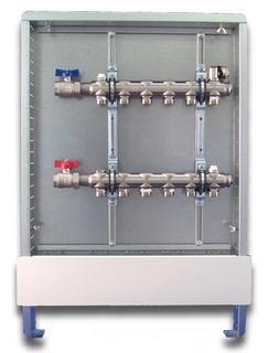 Strawa Heizkörperanschlussstation H 52h 5 HK, B 435mm, w, An hor, i UP-Schrank