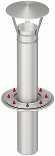 ACO Flachdachdurchführung Multiflex DN 125, zur Raumentlüftung, 1 Flansch