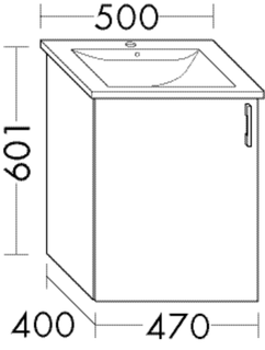 Burgbad Waschtischunterschrank sys30 47x60,1x40cm, 1 Tür, Diago