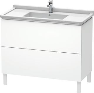 DU WTU stehend L-Cube 469x1020x712mm 2 Auszüge, 030410, weiß matt ES Nussb