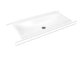 Kaldewei Aufsatz-Waschtisch SILENIO 3041 90x46cm, 3 HL, alp-we, P-E, alp-we ma
