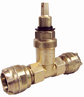 BEULCO PE-Absperrschieber 8350 Messing, 1 1/4"x40mm, ohne Stützrohr
