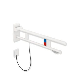 HEWI Stützklappgriff System 900 Ausl. 700mm, ES pulverbes we matt, links