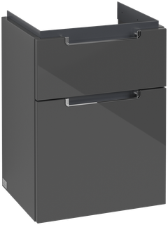V&B Waschtisch-Unterschrank Subway 2.0 44x59x35,2cm, Griff chrom, glossy grey