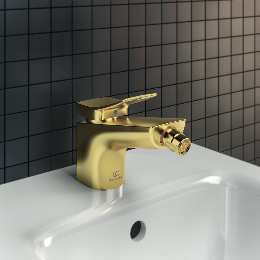 Artikelbild 4 des Artikels „IS Bidet-Einhebelmischer Conca Ausl. 133mm, m Abl.-Garnitur, brush. gol brushed gold“