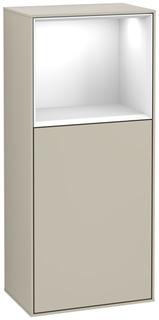 V&B Seitenschrank Finion 41,8x93,6cm, r, Reg ob glo wh., sa m Lac