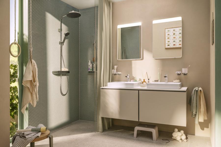 Artikelbild 4 des Artikels „hansgrohe Konsole Xilesa E 1375x550mm, 2 Ausschnitte, mattweiß 2 Ausschnitte | mattweiß“