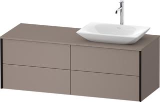DU Konsolen-WTU wh. XViu 1400x509x550mm 4SK, TA rechts, bas. Matt, ES Nussb bs.