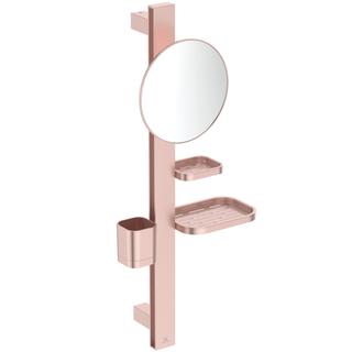 IS Beauty Bar S Alu+ rose, 31,5cm, Kombination, mit Spiegel