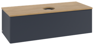 V&B WTU m F-Struktur -Beleuchtg. Antao 120x36x50cm, WBP hon. Oa, md bl. m Lac