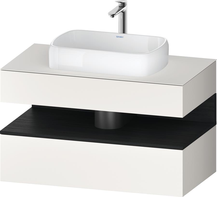 Artikelbild 1 des Artikels „Duravit Waschtisch-Unterschrank Qatego 100x55x60cm, E sw/we m, Pl, 1 Schubkast. 100 x 55 x 60 cm | Eiche schwarz/weiß supermatt“