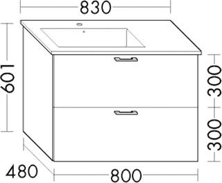 Waschtischunterschrank Diago 1 Schublade/1 Auszug