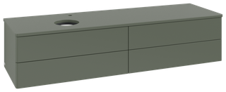 V&B WT-Unterschrank o. F-Struktur Antao 160x50cm, HL, WBP Lac, lea gre. m Lac