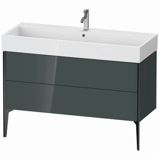 DU WTU bodenst. XViu 493x1184x454mm 2 Ausz.schwarz matt/dolom. grey hgl ES Ah.