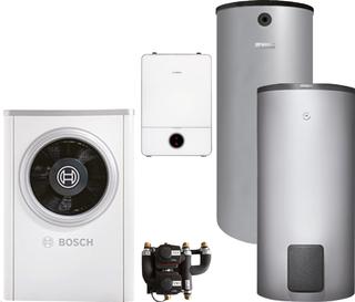 BOSCH Luftwärmepumpen-Paket BOPA CS733 CS7001i AW 7 OR-S, AWE9, BH120-5, WH290