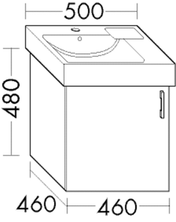 Burgbad Waschtisch-Unterschrank sys30 46x48x46cm, 1 Tür, Sana