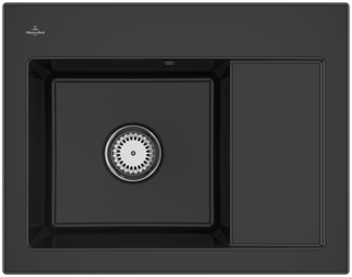 V&B Spüle Subway 45 Compact li, m Abl.garn, Hand., pure black